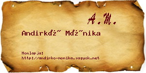 Andirkó Mónika névjegykártya